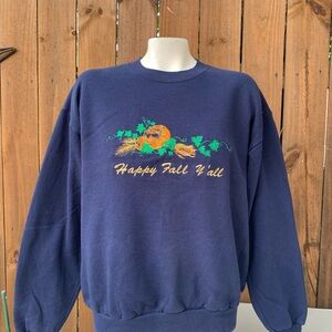 Vintage "Happy Fall y'all " embroidered sweatshirt size Large.